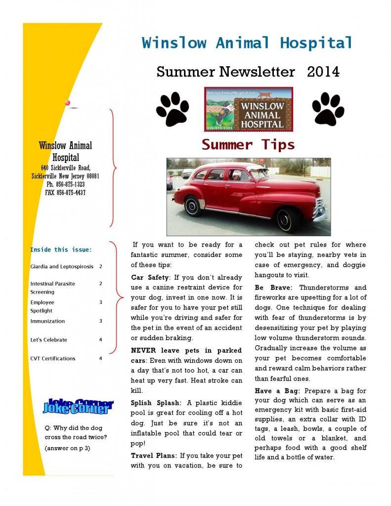 Summer 2014 Newsletter p1